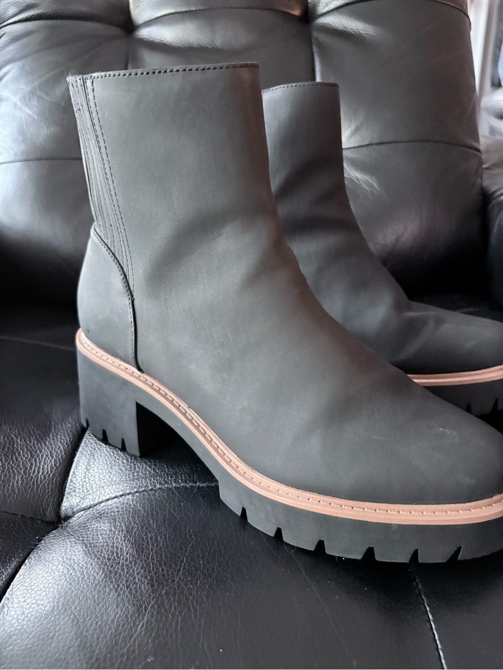 a.n.a Black Chunky Lug Chelsea Boot